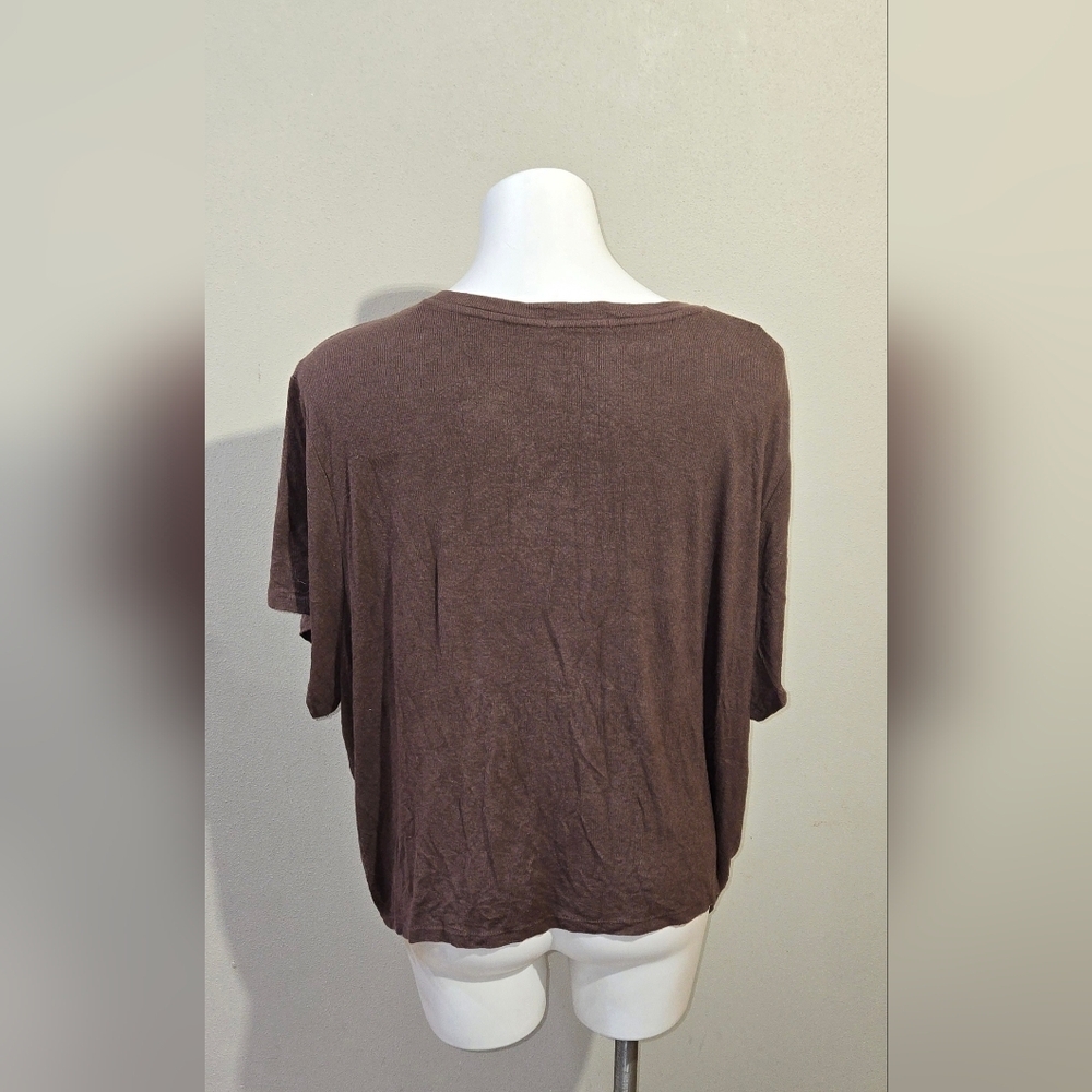 nuuds Ribbed Top Brown Women's Size XXL - Picture 3 of 4